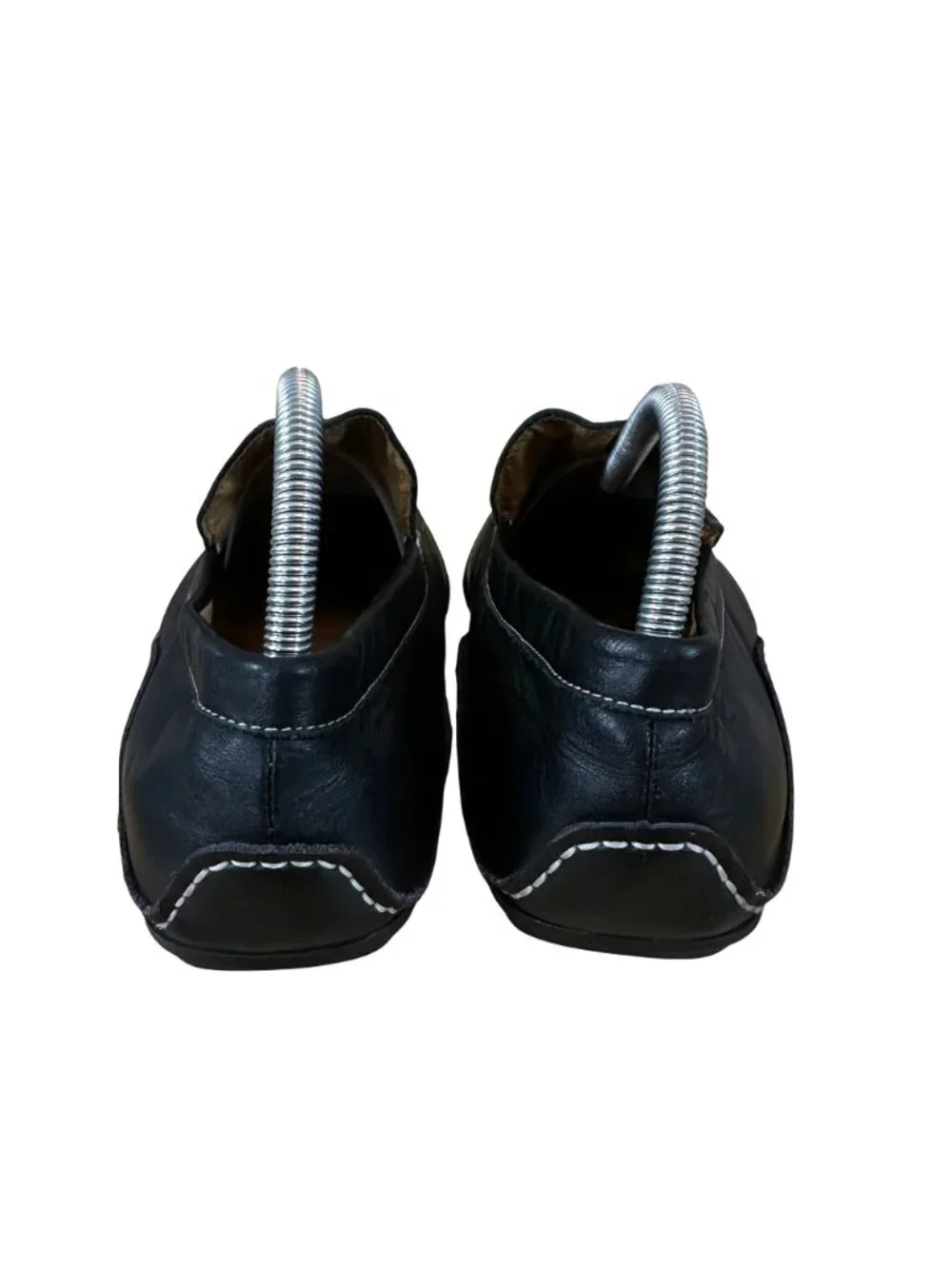 Steve Madden Size 8.5 Upper Leather Slip-On Loafers Contrast Stitching Black